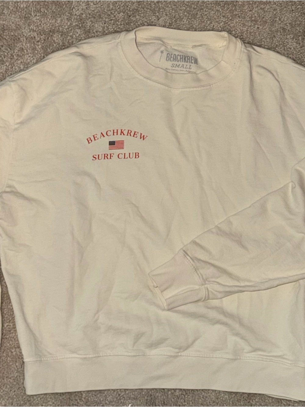 Cream 'Surf Club' Crewneck Sweatshirt